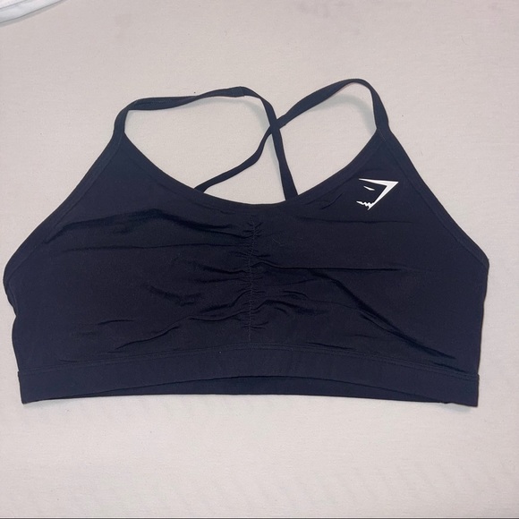 Gymshark ruched training sports bra black - Picture 1 of 4